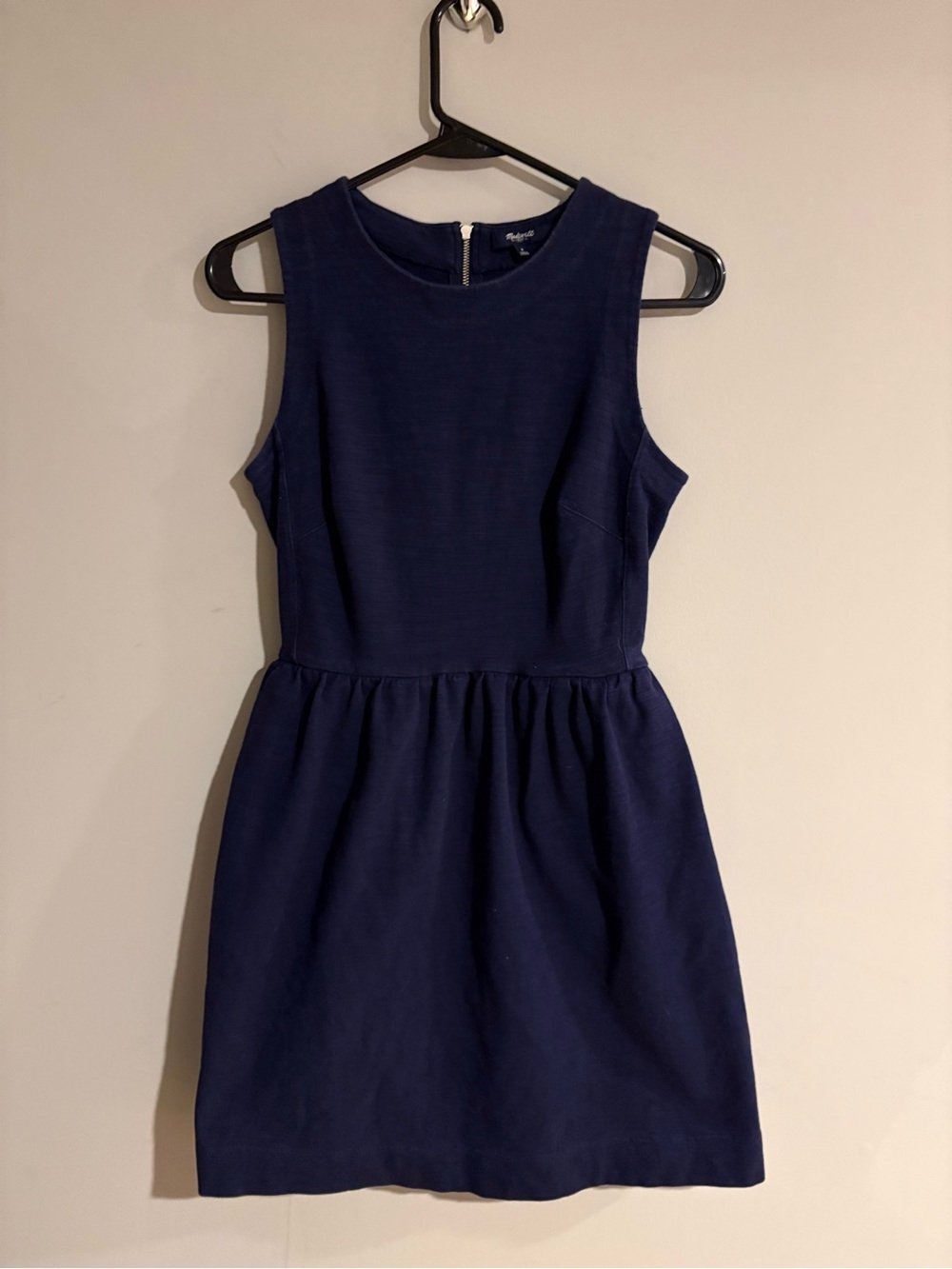 Madewell Navy Blue Fit & Flare Dress Women’s Small Sleeveless Back Zip
